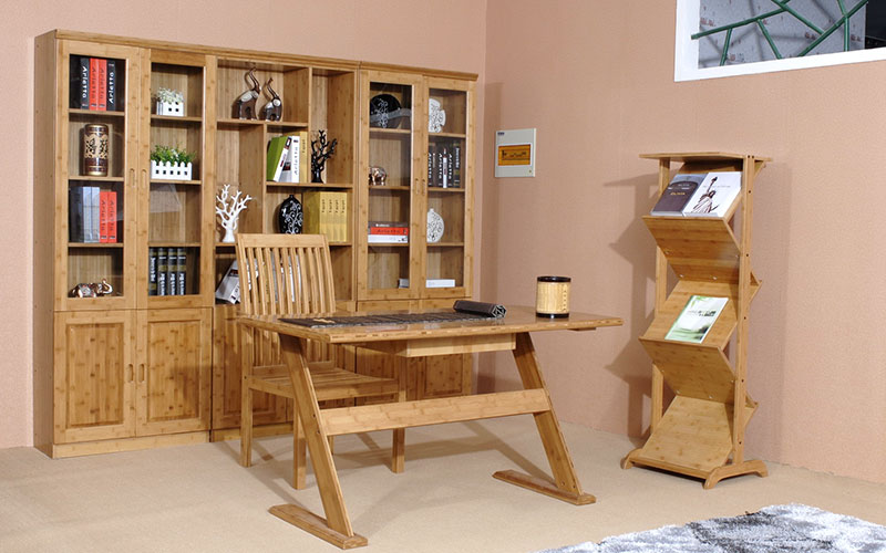 Customized Bamboo Bookcase For Home / Office Furniture , Bamboo Bookshelf